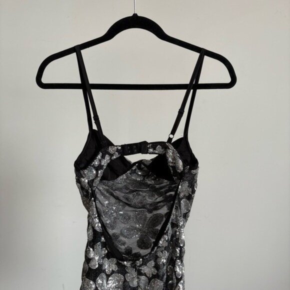 For Love And Lemons Black and Silver Floral Mini Dress - Picture 10 of 14